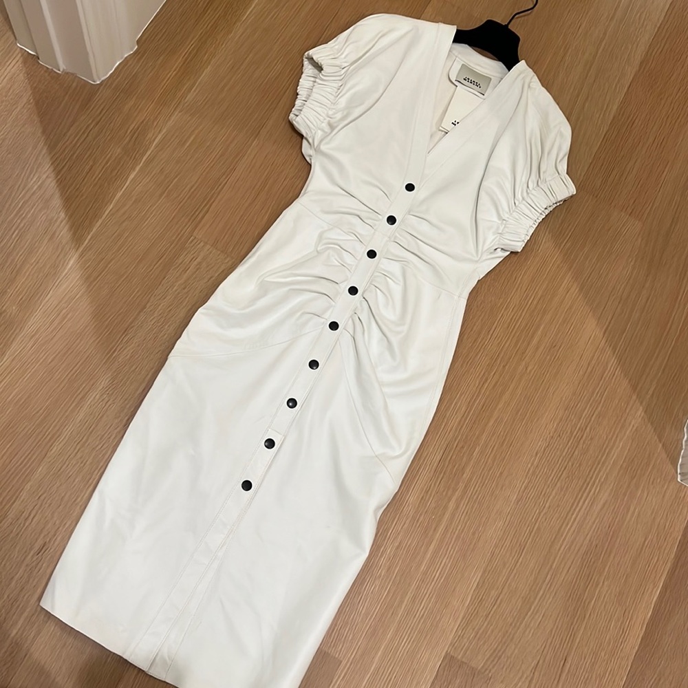 Isabel Marant Carly leather midi dress size 34